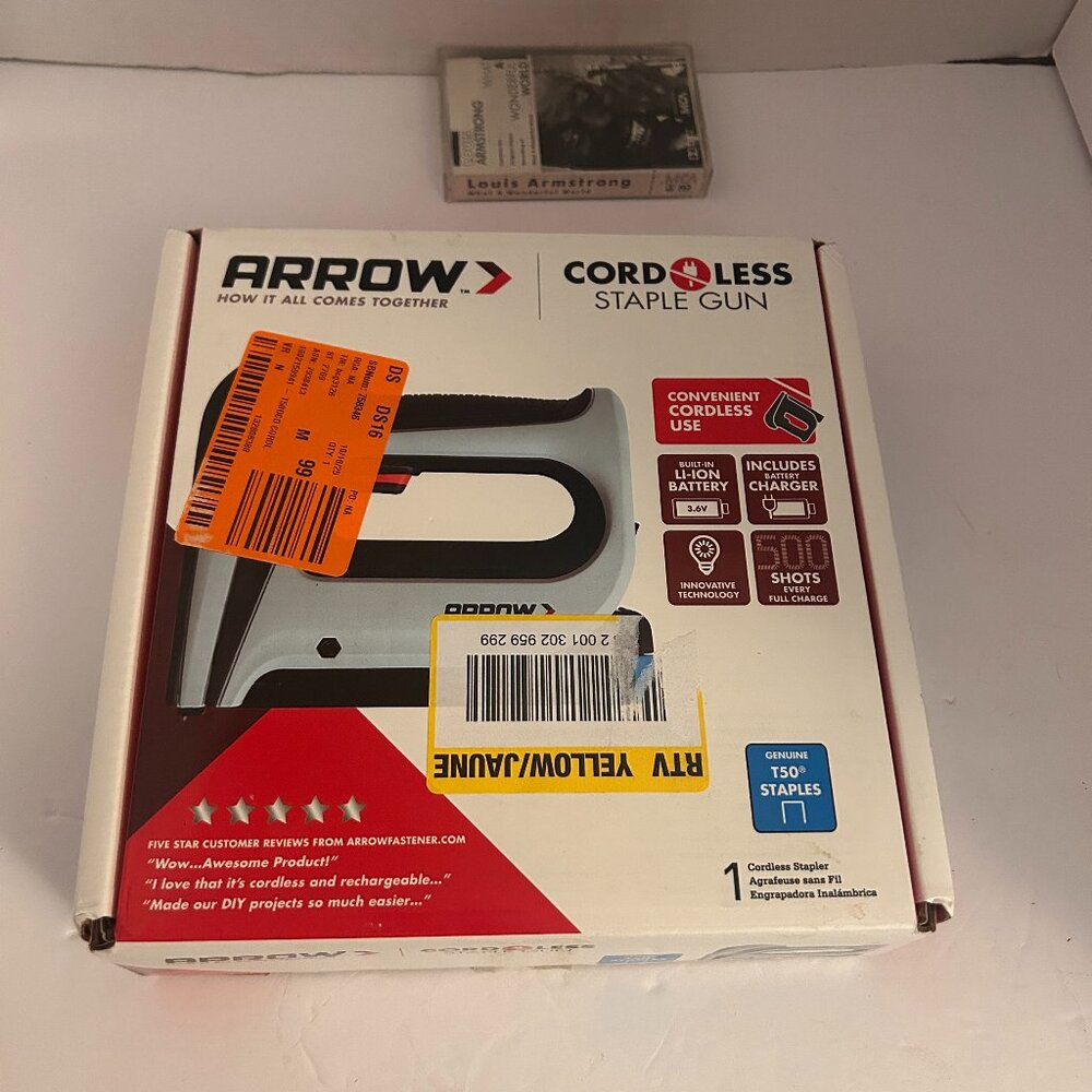 Arrow T50 Cordless Staple Gun – Lithium-Ion Battery – Like New in Box